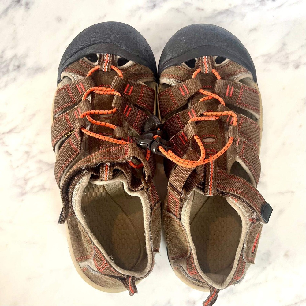 Keen Newport H2 Big Kids Size 5 Sandals Brown Orange Waterproof Hiking Youth‎